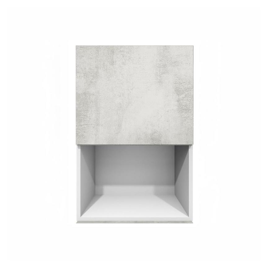 Hockley Textured White Stone 506mm x 600mm Tall Microwave Top Box Kitchen Door Unit Front View