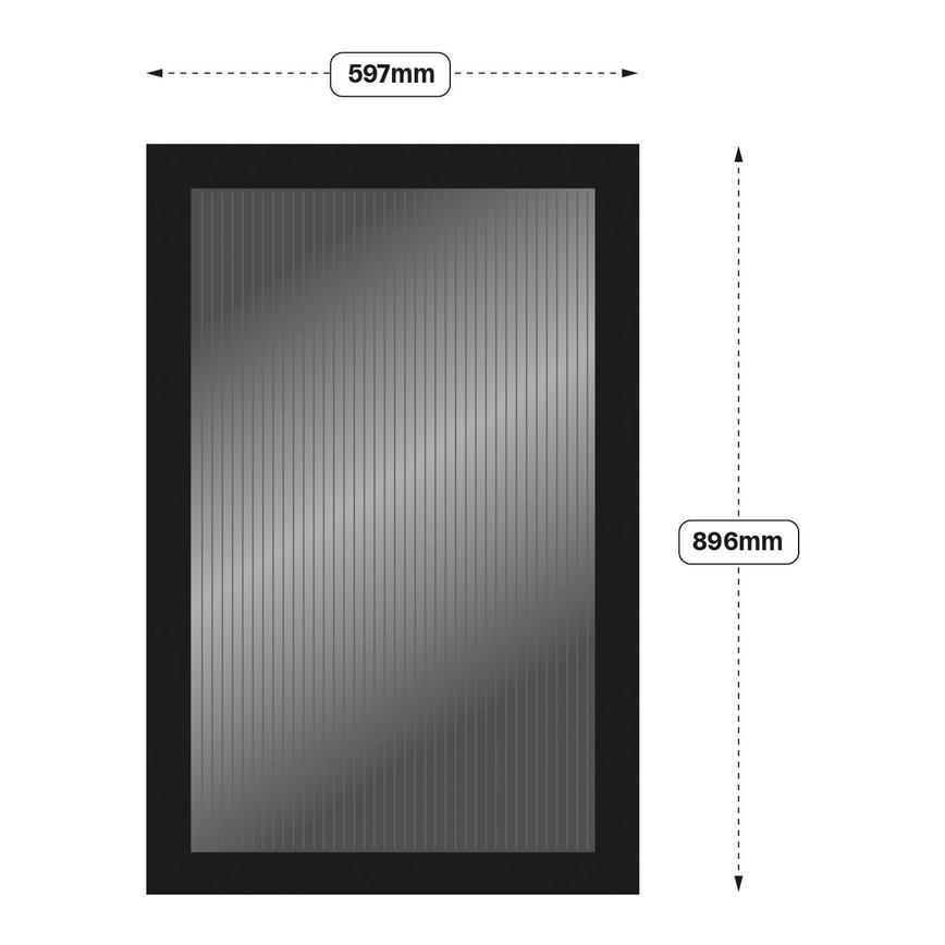 600 Tall Contemporary Fluted Glass Door Line Drawing