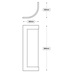 Frome 310 x 896mm Curved Door (XX33) Line Drawing
