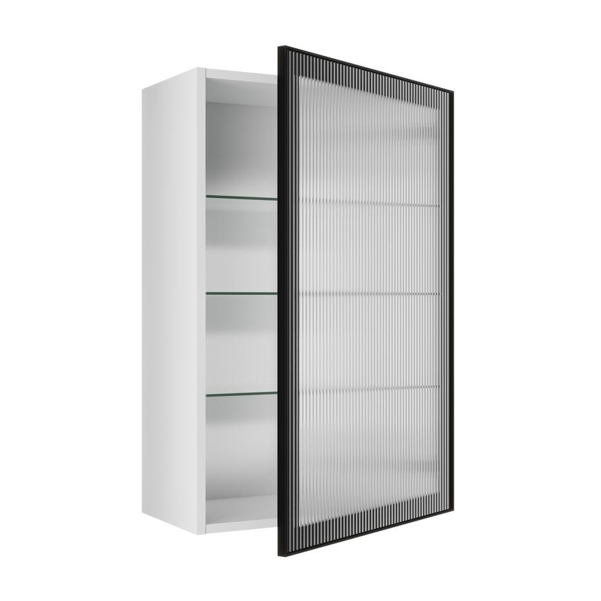 Tall Black Fluted Glass Door Cutout