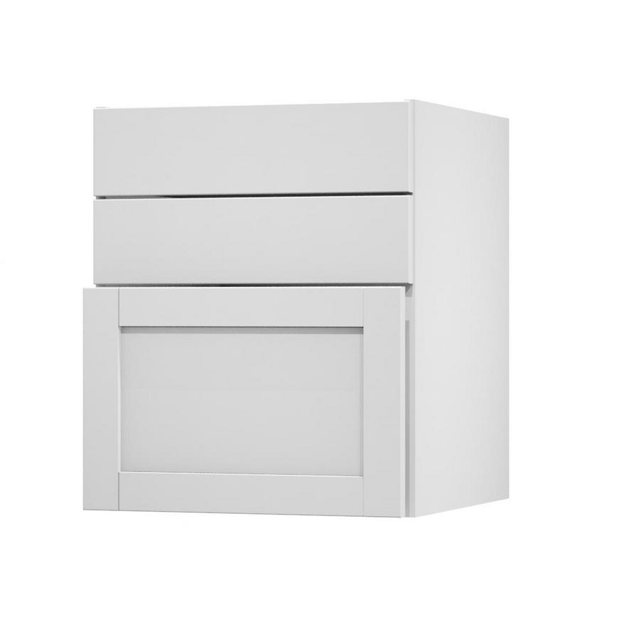 Witney White 600 Hob / Pan Drawer Door Open
