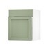 Witney Reed Green 600mm x 557mm Door Front Shown Open at an Angle as Part of a Door and Drawer Unit