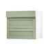Witney Reed Green 800mm x 160mm Drawer Front Shown Open at an Angle as Part of a Drawer Unit