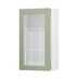 Witney Reed Green 500mm x 900mm Tall Clear Glass Door Shown Open at an Angle
