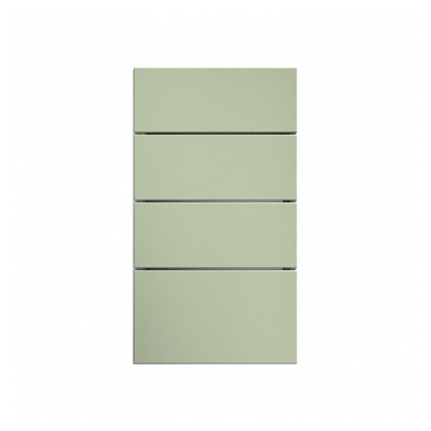 Witney Reed Green 400mm x 160mm Drawer Front Shown Closed from the Front as Part of a Full Drawer Unit