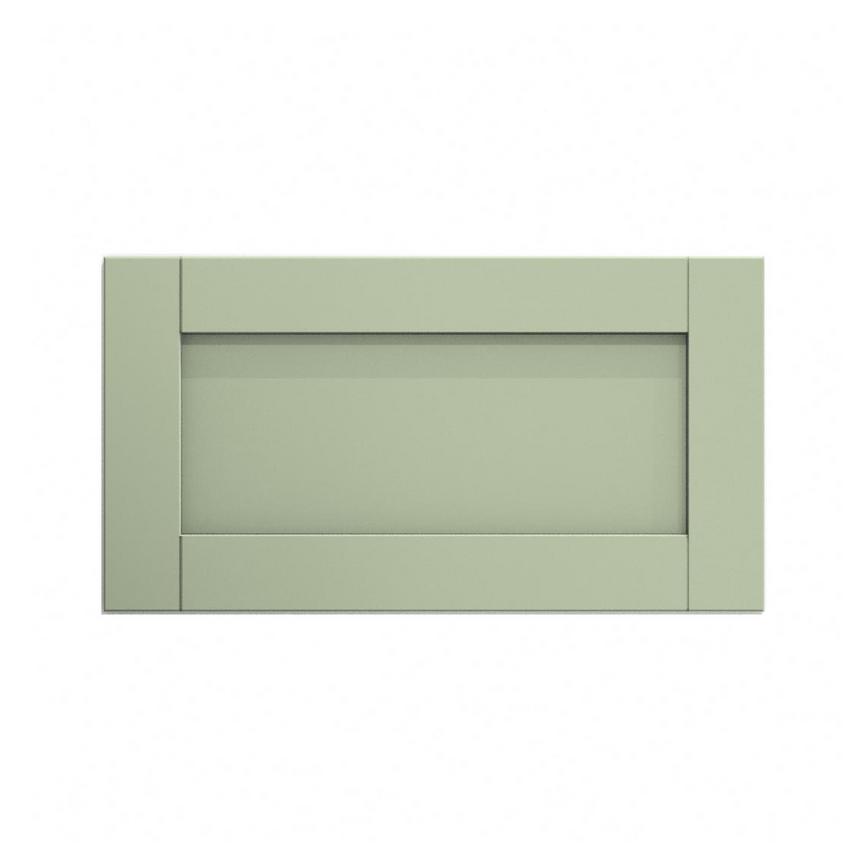 Witney Reed Green 600mm x 326mm Integrated Microwave Top Box Door Shown Closed from the Front