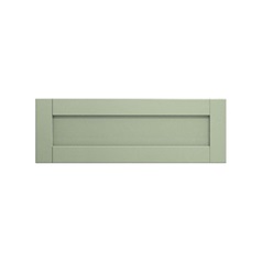 Witney Reed Green 800mm x 275mm Pan Drawer Front Shown Closed from the Front as a Single Drawer