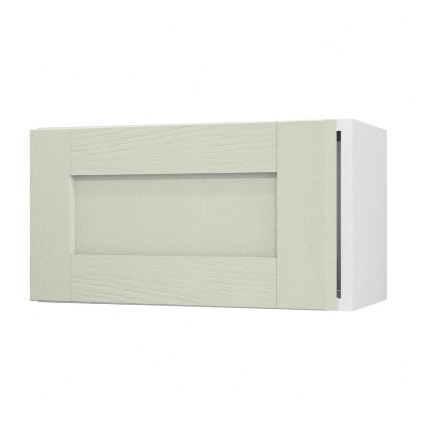 Halesworth Sage Green 600 Integrated Microwave Topbox Door Open