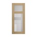 Halesworth Oak 500mm x 1182mm Clear Glass Panelled Dresser Door Shown Closed from the Front