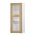 Halesworth Oak 500mm x 1182mm Clear Glass Panelled Dresser Door Shown Open at an Angle