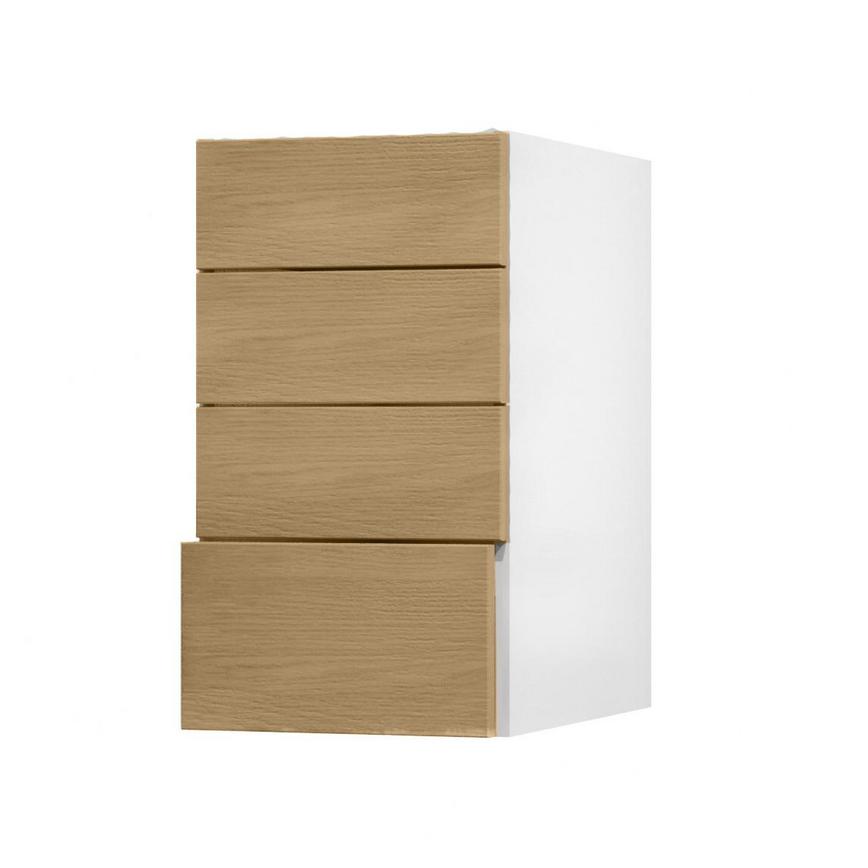 Halesworth Oak 400mm x 227mm Drawer Front Shown with the Drawer Open at an Angle as Part of a Full Drawer Unit