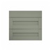 Halesworth Reed Green 800mm x 275mm Pan Drawer Front Shown Closed from the Front as Part of a Full Drawer Unit