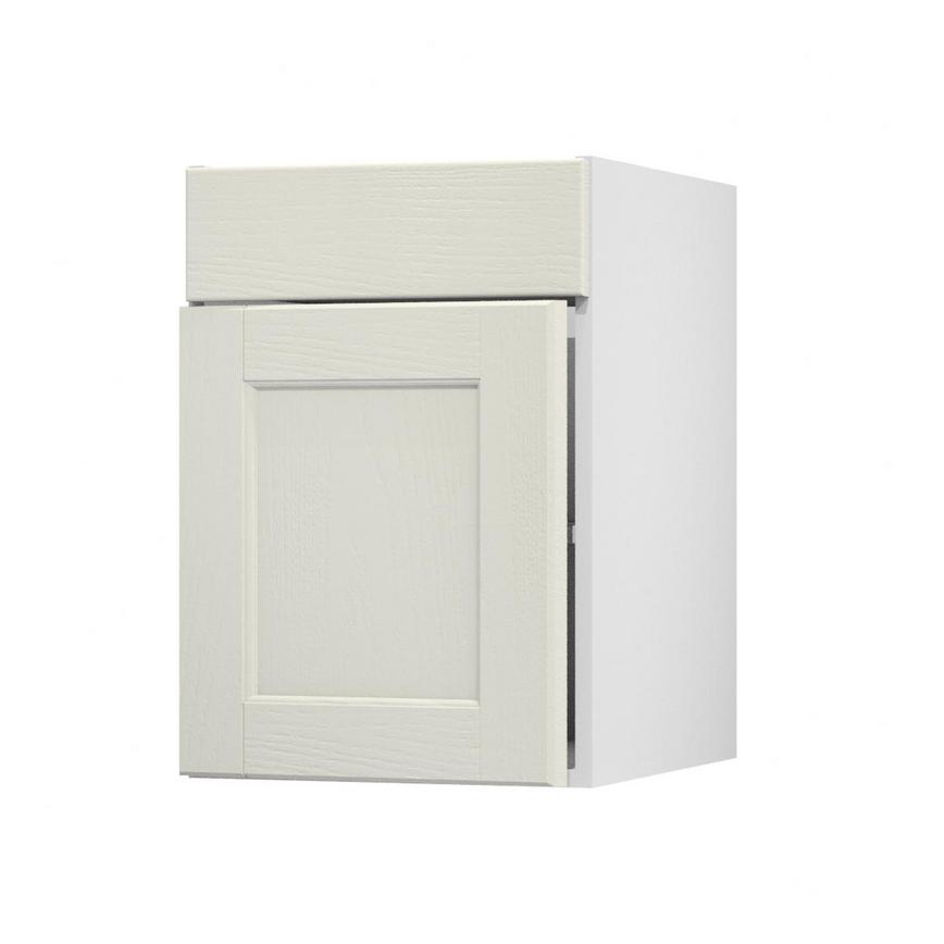 Bridgemere Linen 500mm x 557mm Door Front Shown Open at an Angle as Part of a Door and Drawer Unit