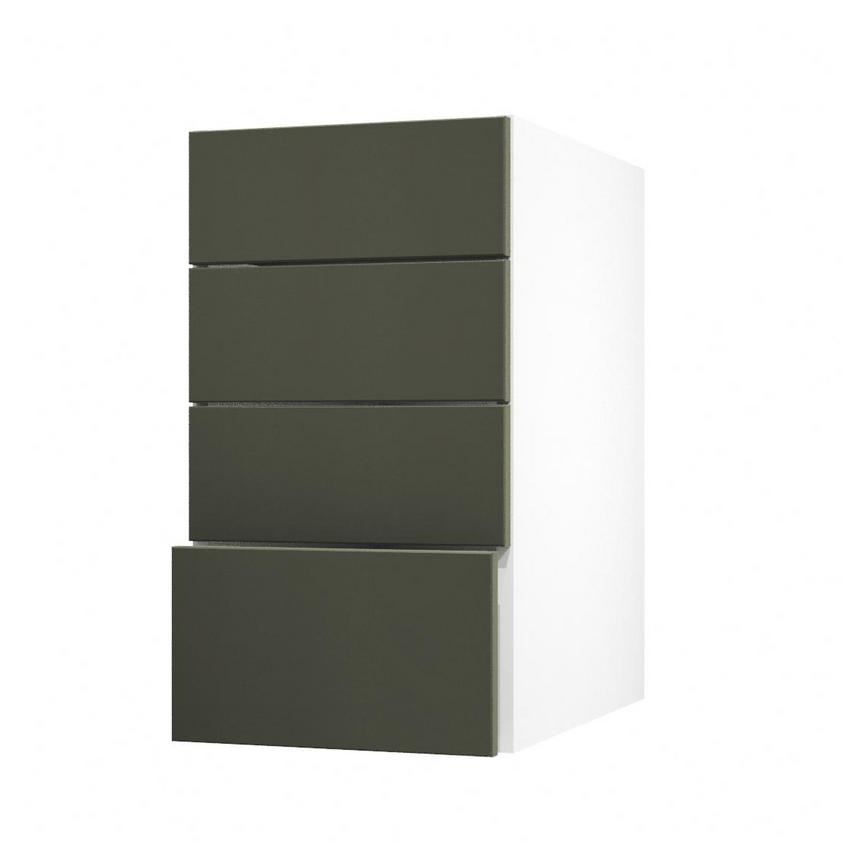 Frome Ash Green 400 Deep Drawer Front CAD Cut Out Angled Open Unit