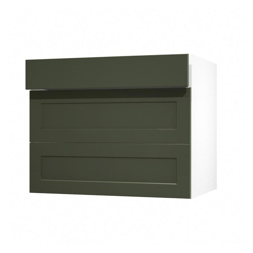 Frome Ash Green 900 Drawer Front CAD Cut Out Angled Open Unit