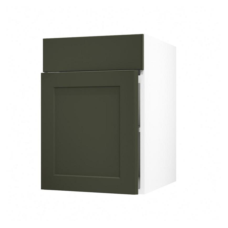 Frome Ash Green 500 Standard Door CAD Cut Out Angled Open Unit