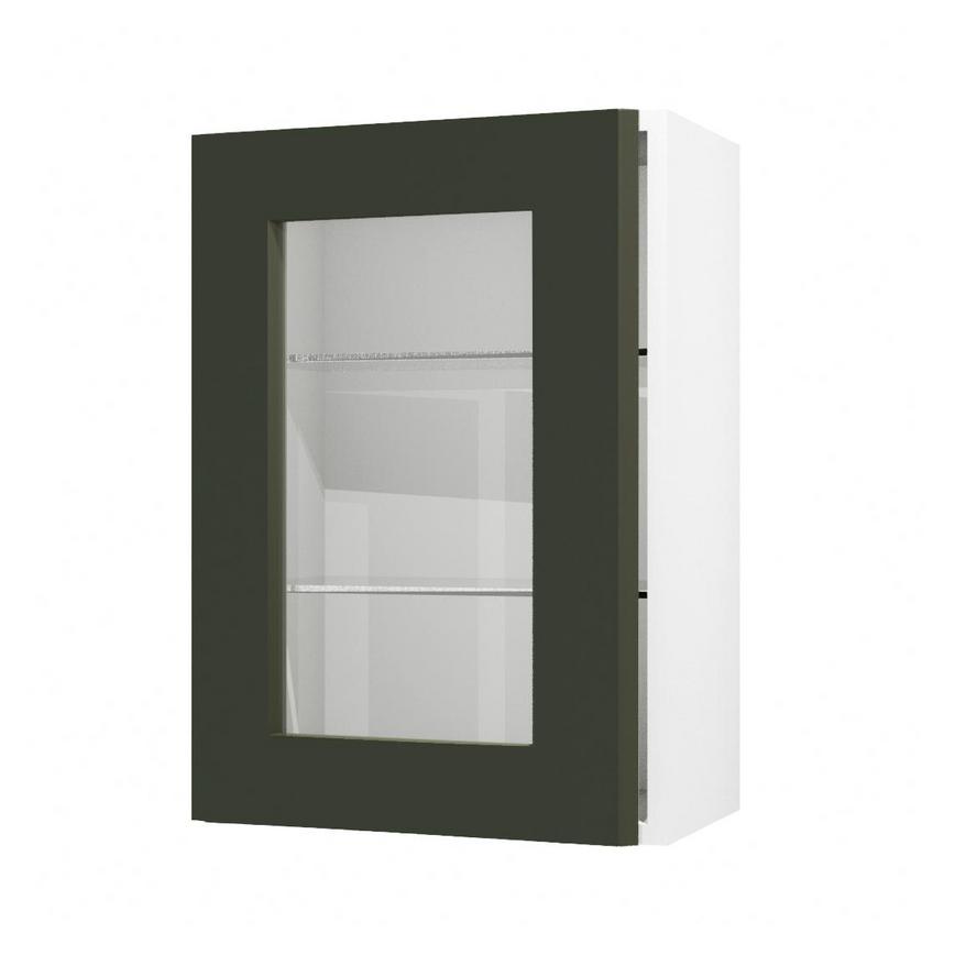 Frome Ash Green 500 Full Height Glass Door CAD Cut Out Angled Open Unit