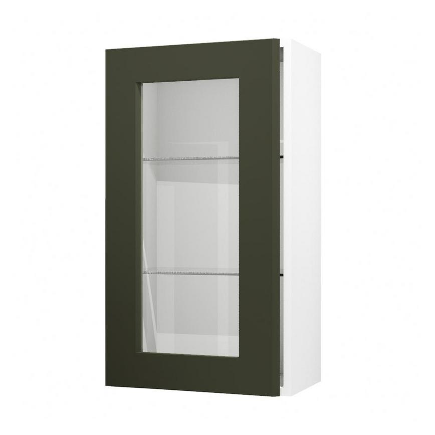 Frome Ash Green 500 Tall 896 Glass Door CAD Cut Out Angled Open Unit
