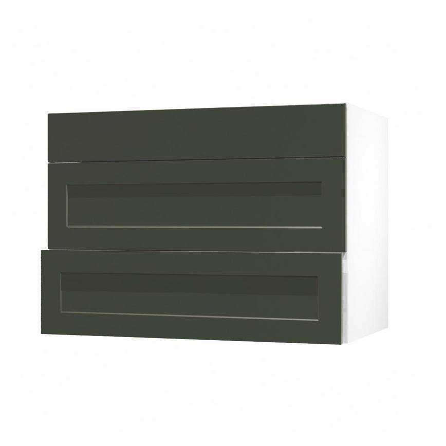 Frome Ash Green 1000 Pan Drawer Or Bridging Unit Door CAD Cut Out Angled Open Unit
