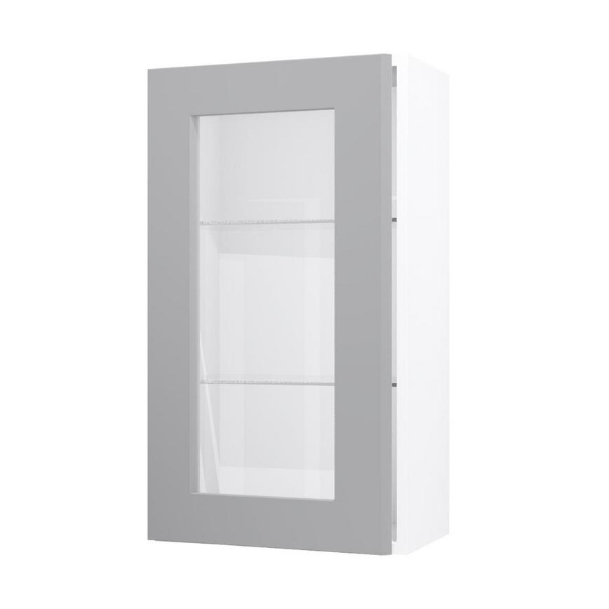 Frome Dove Grey 500 Tall 896 Glass Door CAD Cut Out Angled Open Unit