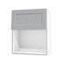 Frome Dove Grey 600 Integrated Microwave Topbox Door CAD Cut Out Angled Open Unit