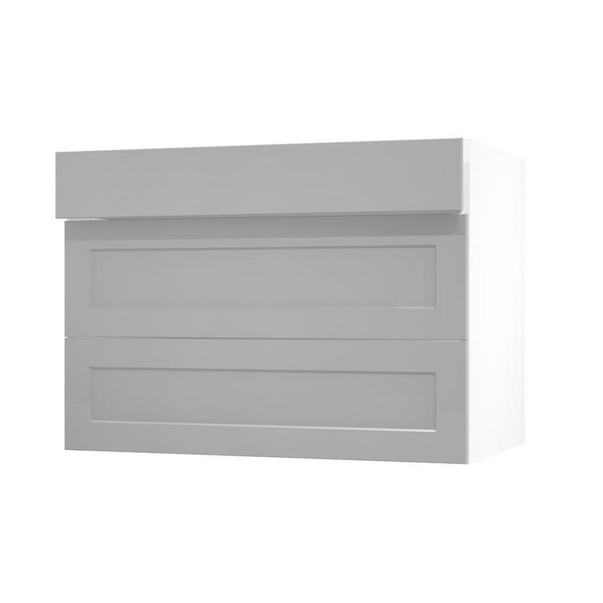 Frome Dove Grey 1000 Drawer Front CAD Cut Out Angled Open Unit