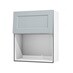 Frome Matt Mist 600 Integrated Microwave Topbox Door CAD Cut Out Angled Open Unit