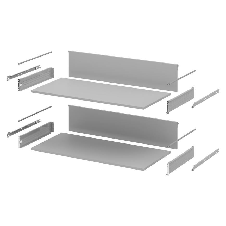 1000mm 2 Drawer Flat Pack