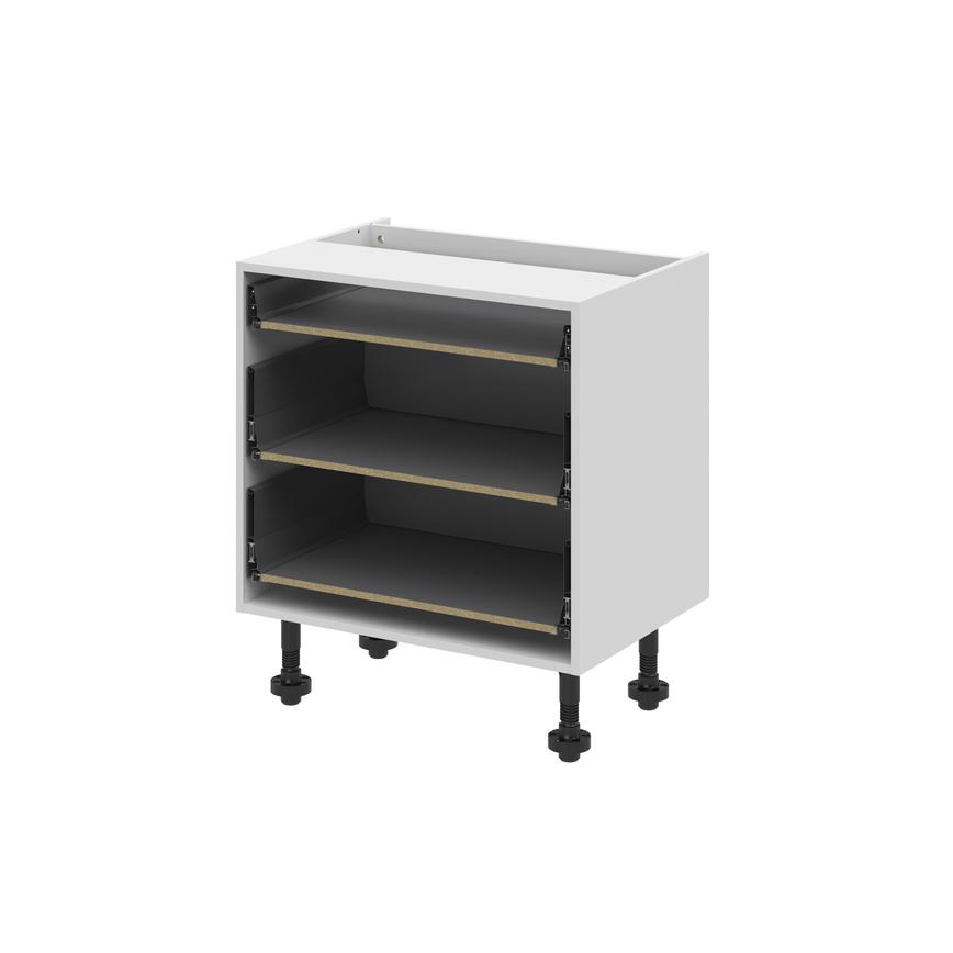 White 720mm x 800mm x 575mm Ready Assembled Pre-Fitted Blum 3 Drawer Base Cabinet