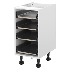 White 400mm Cushion Close 4 Drawer Base Cabinet