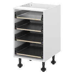 White 500mm Cushion Close 4 Drawer Base Cabinet