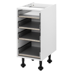 White 400mm Standard Cushion Close 4 Drawer Base Cabinet