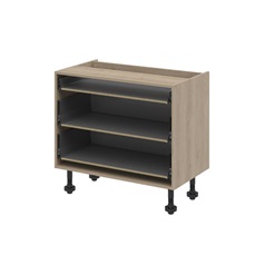 Natural Oak 720mm x 1000mm x 575mm Ready Assembled Pre-Fitted Blum 3 Drawer Base Cabinet