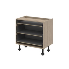 Natural Oak 720mm x 900mm x 575mm Ready Assembled Pre-Fitted Blum 3 Drawer Base Cabinet