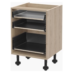 Natural Oak 600mm Cushion Close 3 Drawer Base Cabinet