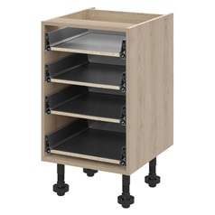 Natural Oak 500mm Cushion Close 4 Drawer Base Cabinet