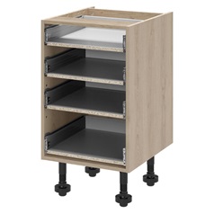 Natural Oak 500mm Standard Cushion Close 4 Drawer Base Cabinet