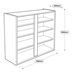900mm Tall Wall Cabinet Line Drawing