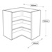 631mm L Shaped Corner Wall Cabinet Line Drawing