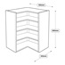 631mm L Shaped Corner Tall Wall Cabinet Line Drawing