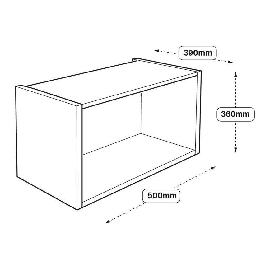 500 x 390mm Half Height Wall Cabinet Line Drawing