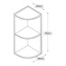 300mm Curved Full Height Wall Cabinet Line Drawing
