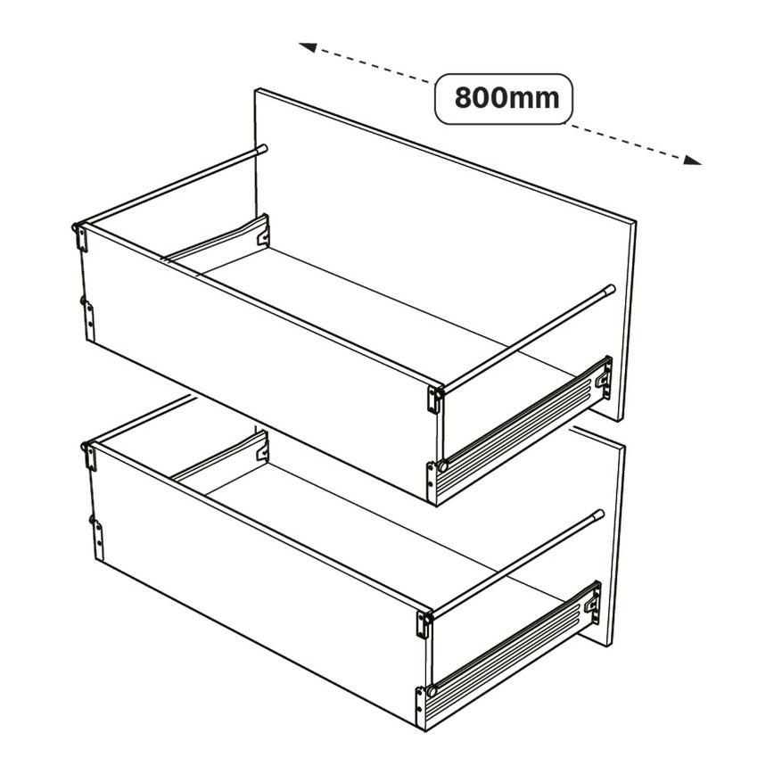 800 2 Drawer Pack Line Drawing