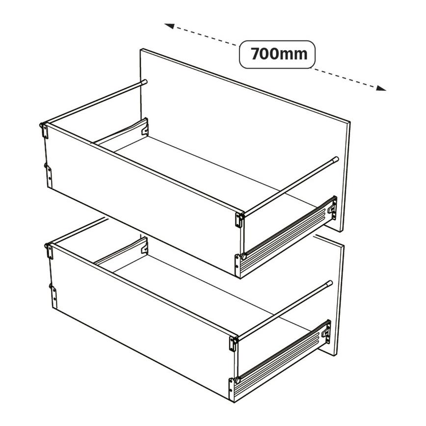700 2 Drawer Pack Line Drawing
