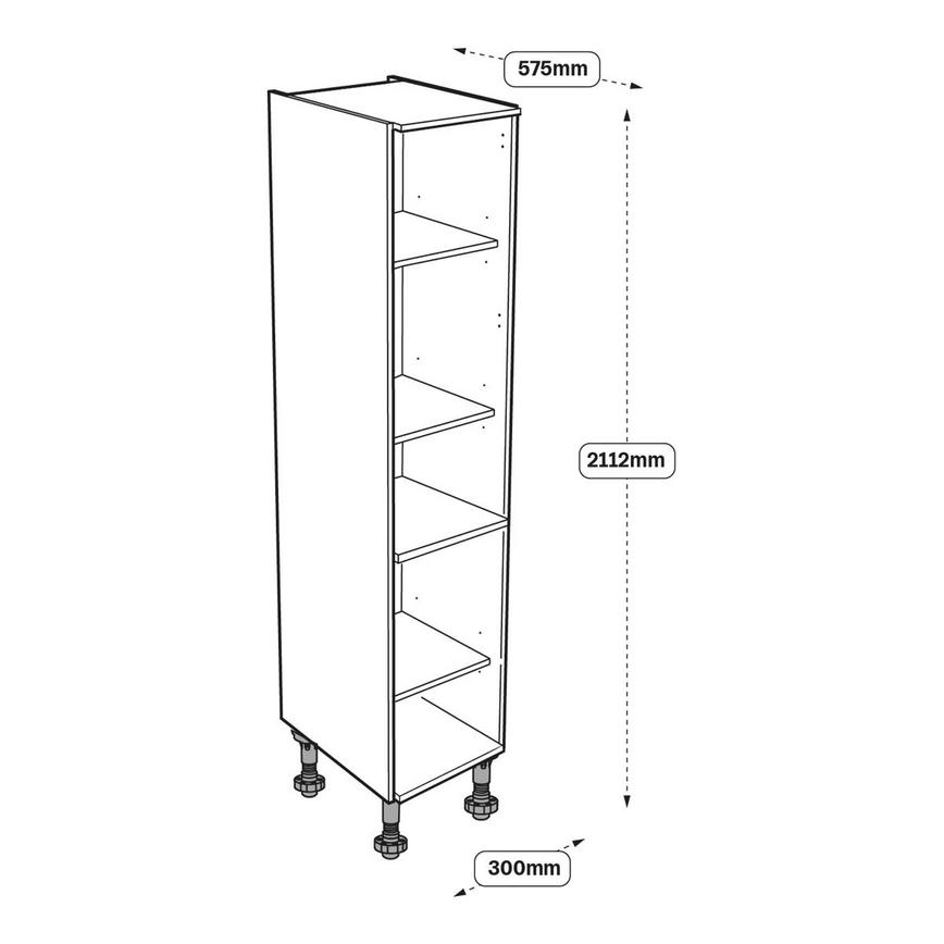 300mm Larder Cabinet Line Drawing