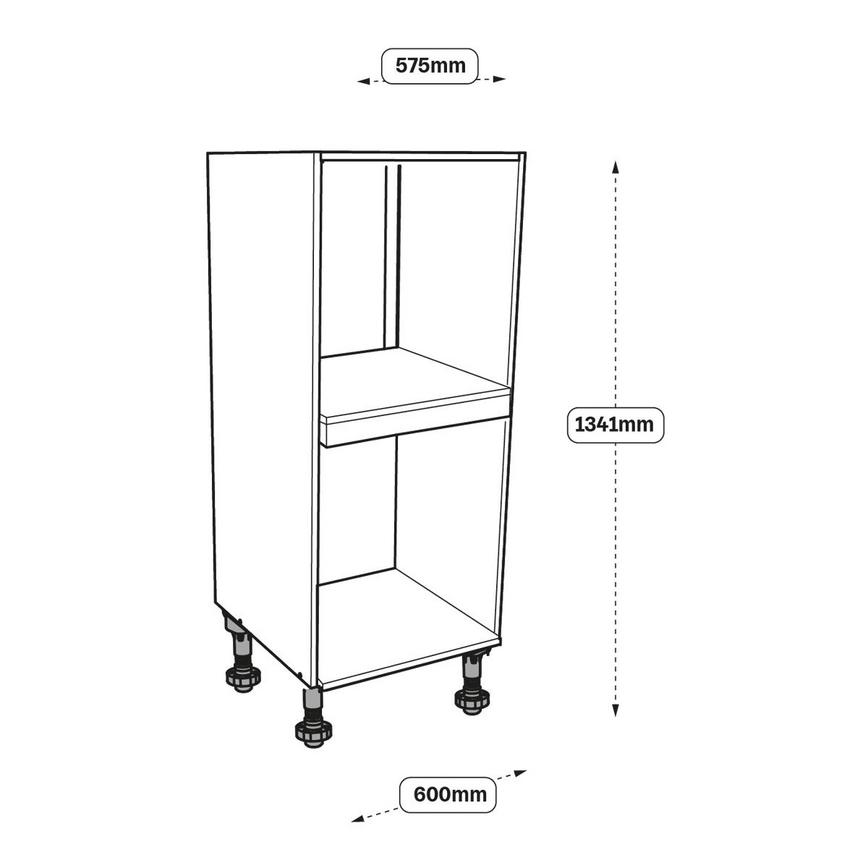 600mm MIDI Appliance Tower Cabinet Line Drawing