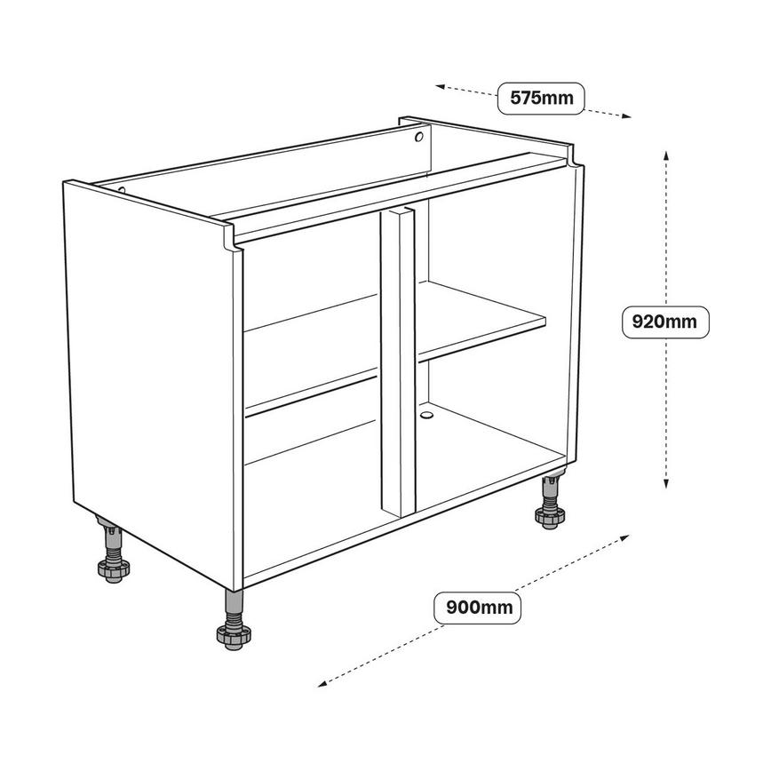 900mm Hi-Line Base Cabinet Line Drawing