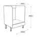 600mm Low Built Under Oven Housing Cabinet Line Drawing