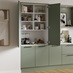 White 1402mm x 1000mm x 575mm Ready Assembled Larder Top Tower Cabinet in Hockley Reed Green