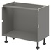 Croft Grey 750mm x 1000mm x 575mm Ready Assembled Handleless Double Cut Out Drawer Base Cabinet